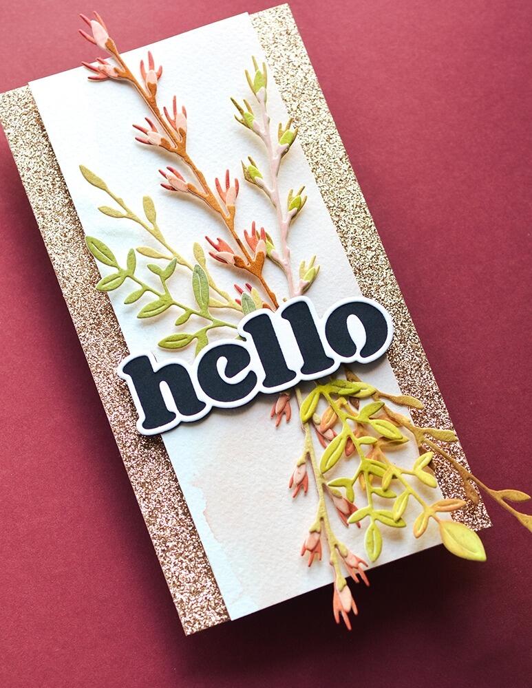 Birch Press Design 57549 Big Hello Vintage Sentiment craft die