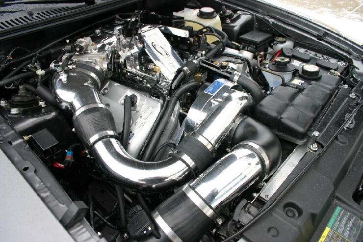 Mustang Mach 1 ProCharger Intercooled Tuner Kit delivers at least 60-70% hp increase with 8-10 psi of boost.