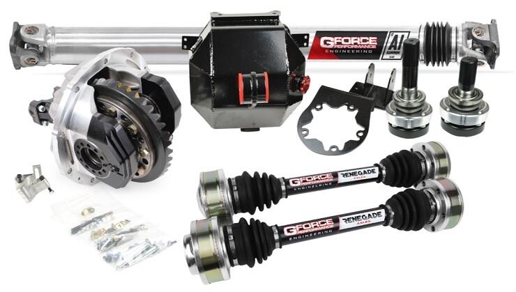The GForce Engineering fully-fabricated 9? IRS for the GTO is a complete bolt-in independent rear suspension that replaces your drive-line from the transmission back.