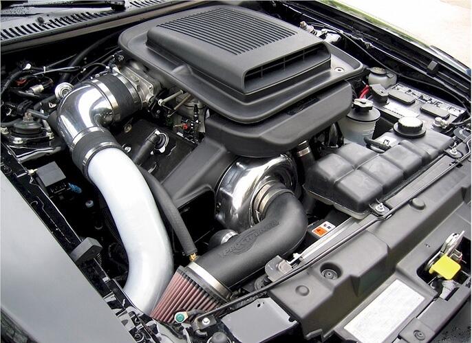 Mustang Mach 1 ProCharger system delivers 60-70% hp increase with 8-10 psi of boost.