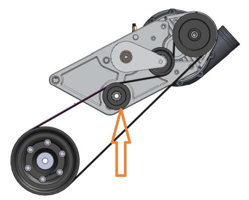 ATI DC003A-028 10 Rib Ribbed Idler Pulley - Assembled