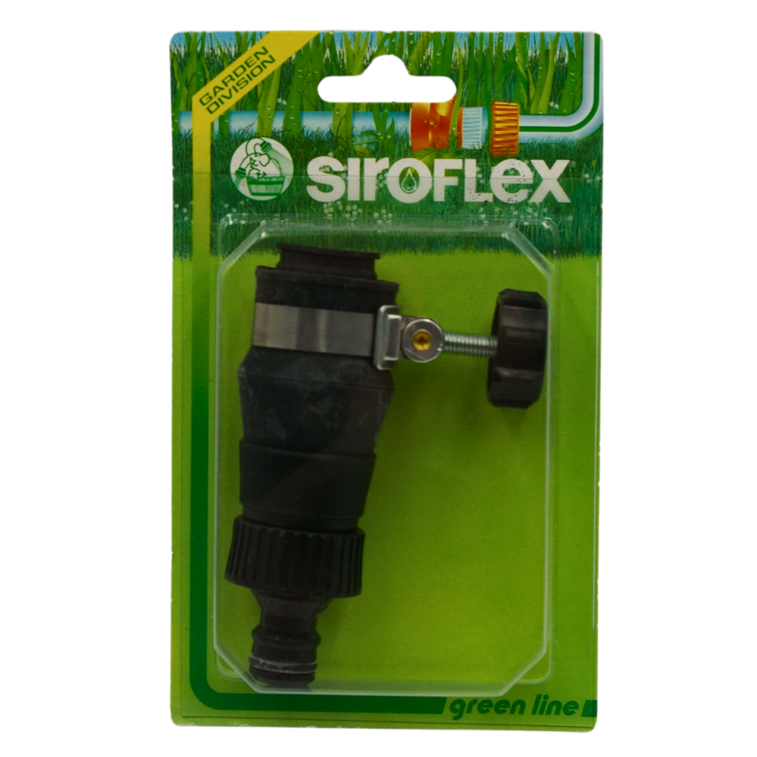 tap connector that fits onto a tap without thread. Universal fit