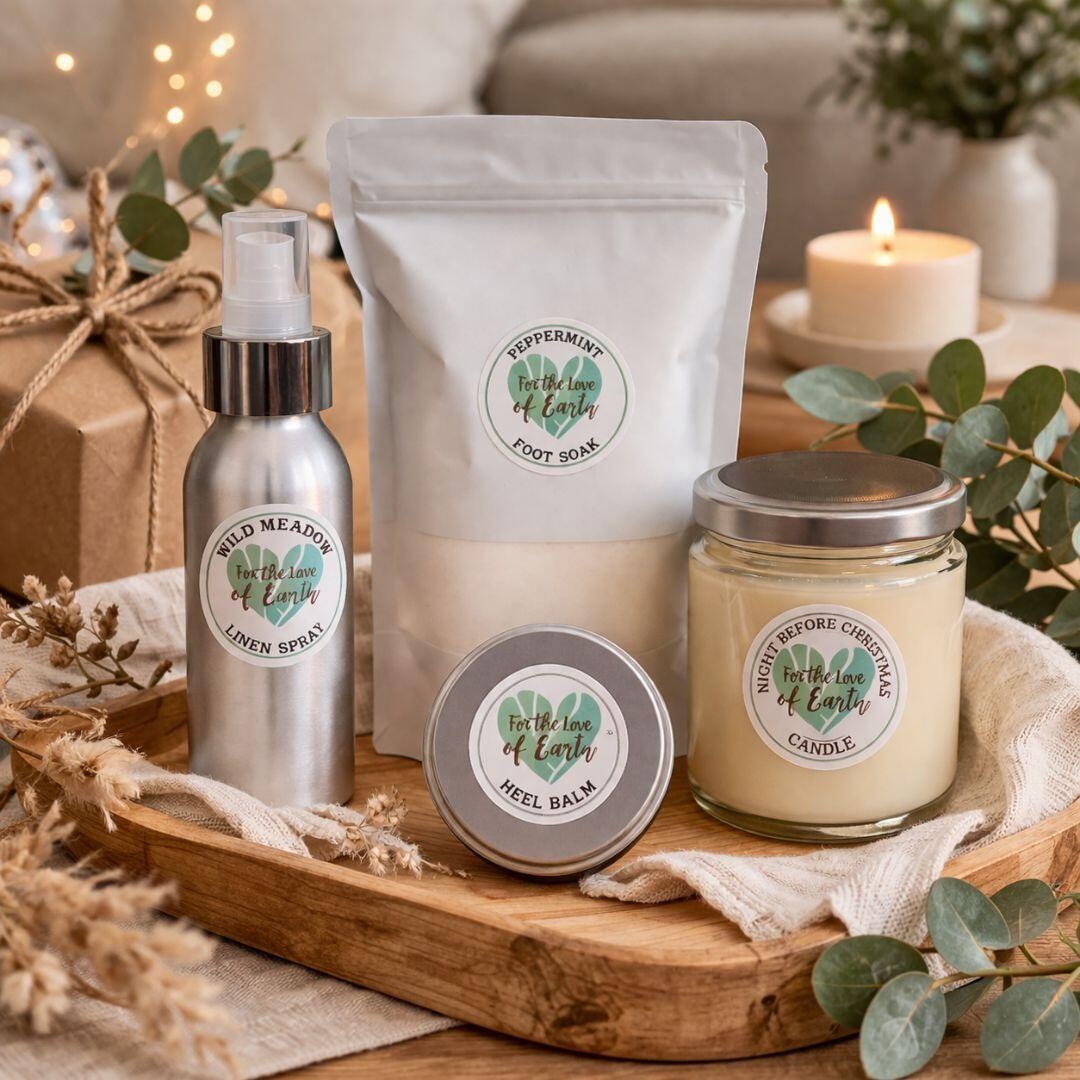 a selection of sustainable products in a gift bundle