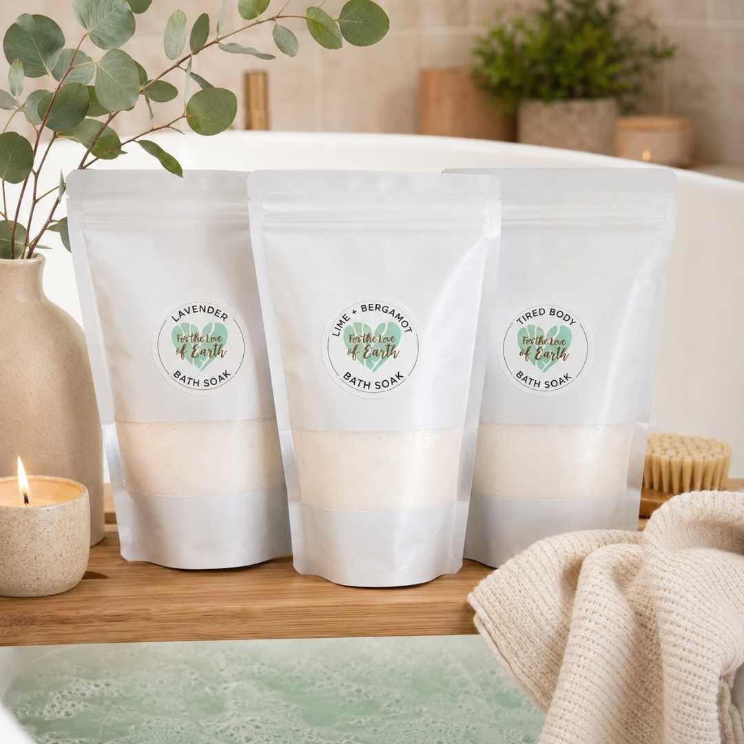 sustainable bath salts range from For The Love Of Earth