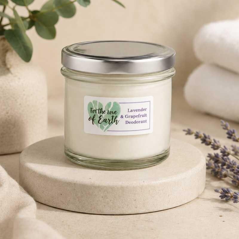 A jar of aluminium free deodorant