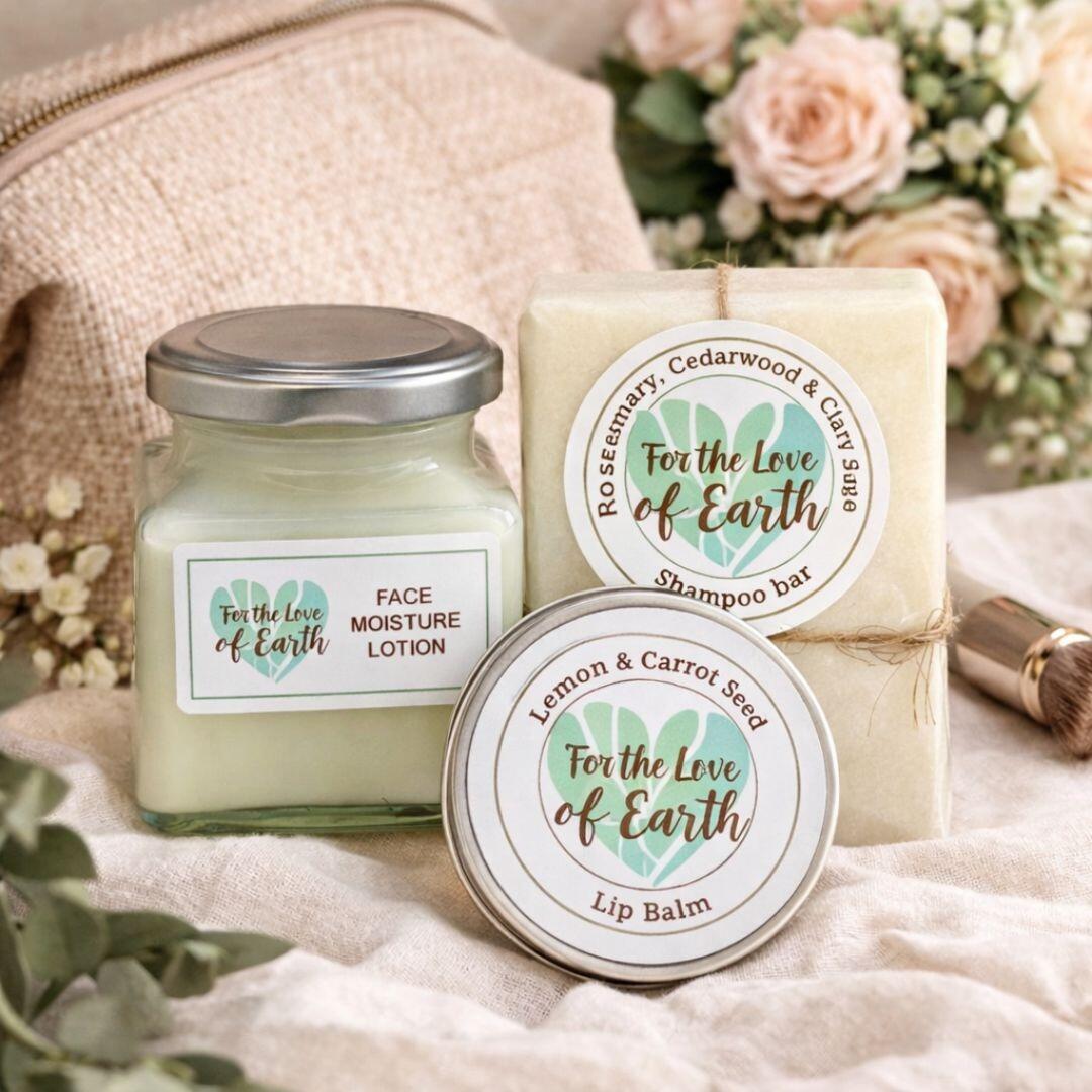 selection of sustainable body and skin care products