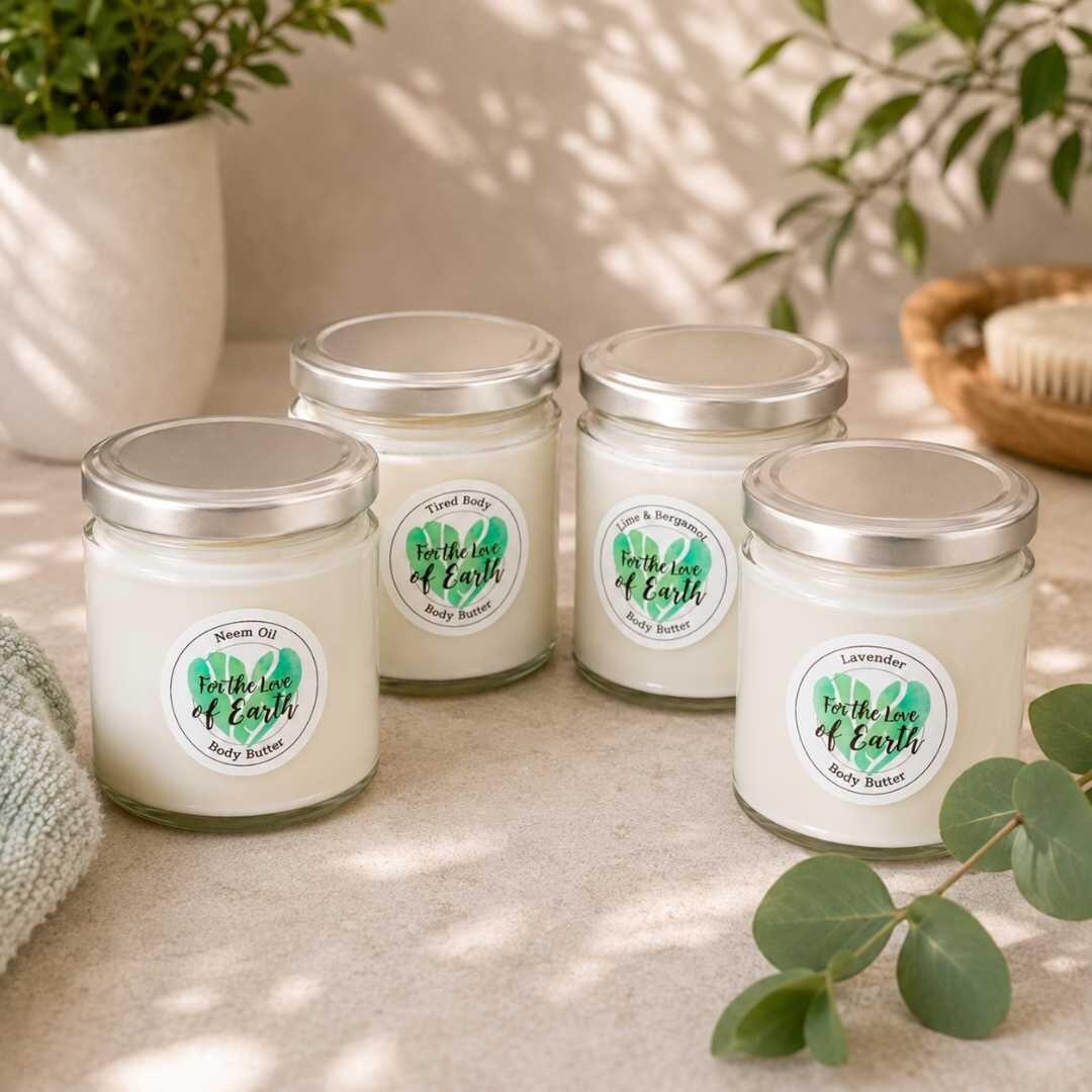 vegan body butters in jars