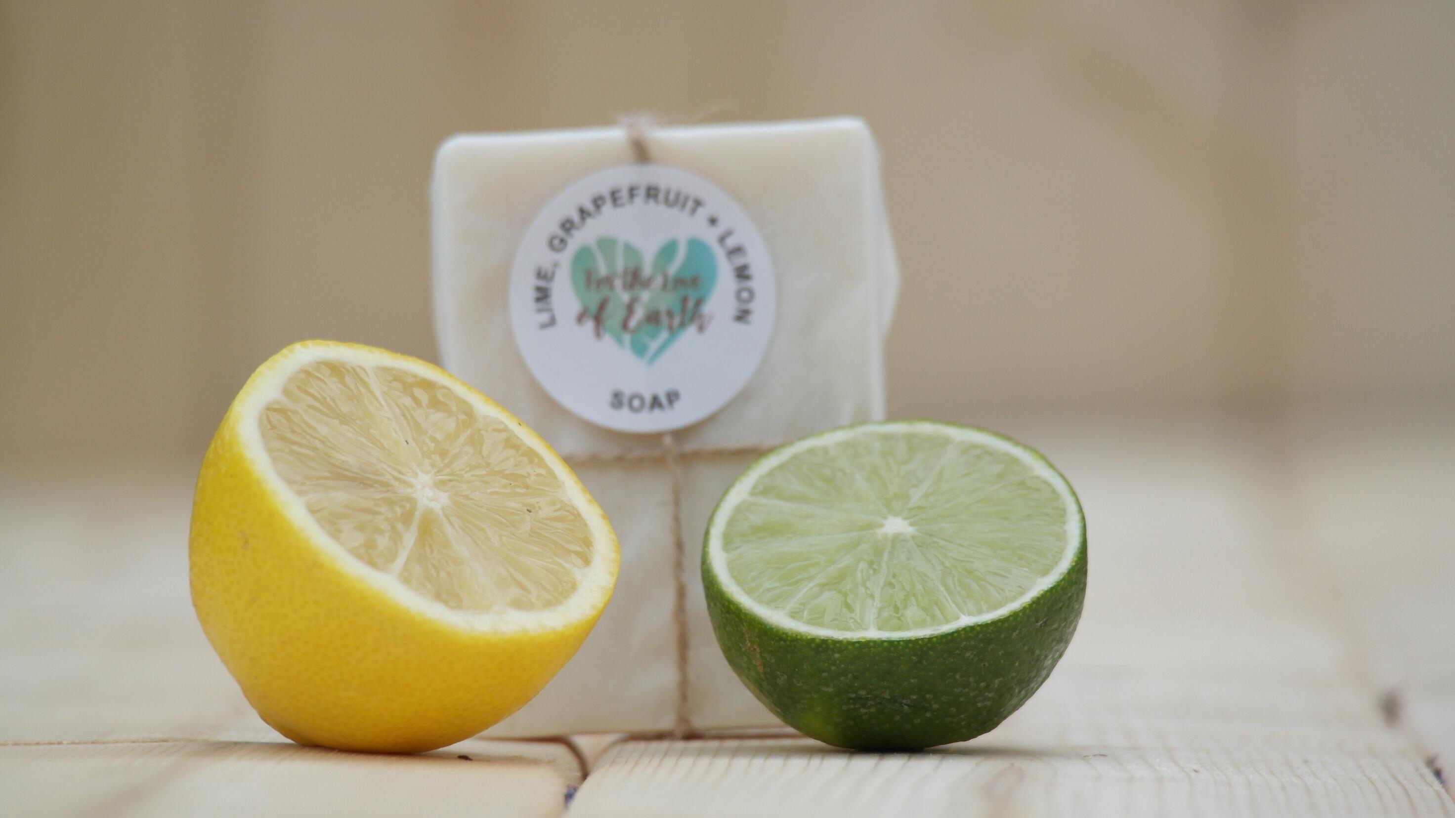 For the love of Earth 100% natural soap bar with a fresh lim and lemon - personal care