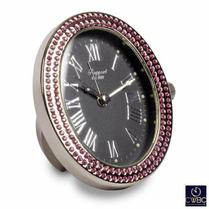 Rapport Bijou Black With Pink A271 Travel Alarm Clock - The Classic Watch Buyers Club Ltd