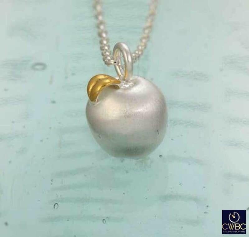 Christin Ranger Sterling Silver Apple Of My Eye Fruit Pendant Necklace - The Classic Watch Buyers Club Ltd