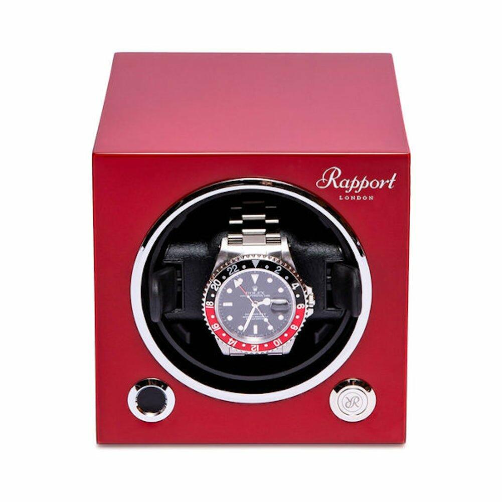 Rapport Evolution Single Watch Winder MK3 in Red - The Classic Watch Buyers Club Ltd