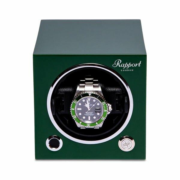 Rapport Evolution Single Watch Winder MK3 in Green - The Classic Watch Buyers Club Ltd