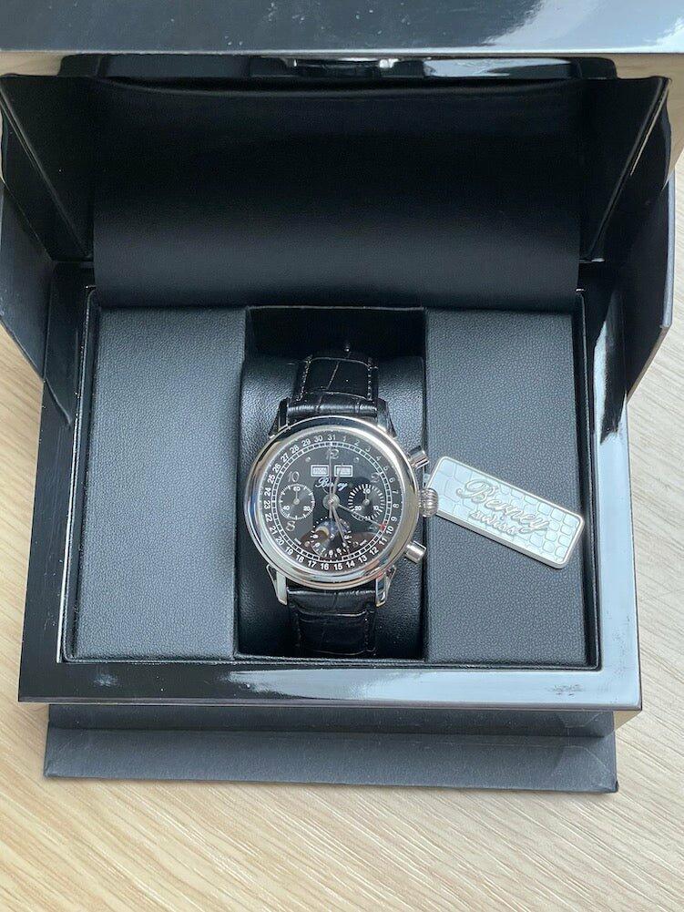 Berney Full Calendar Chronograph - Valjoux 88 Black - The Classic Watch Buyers Club Ltd