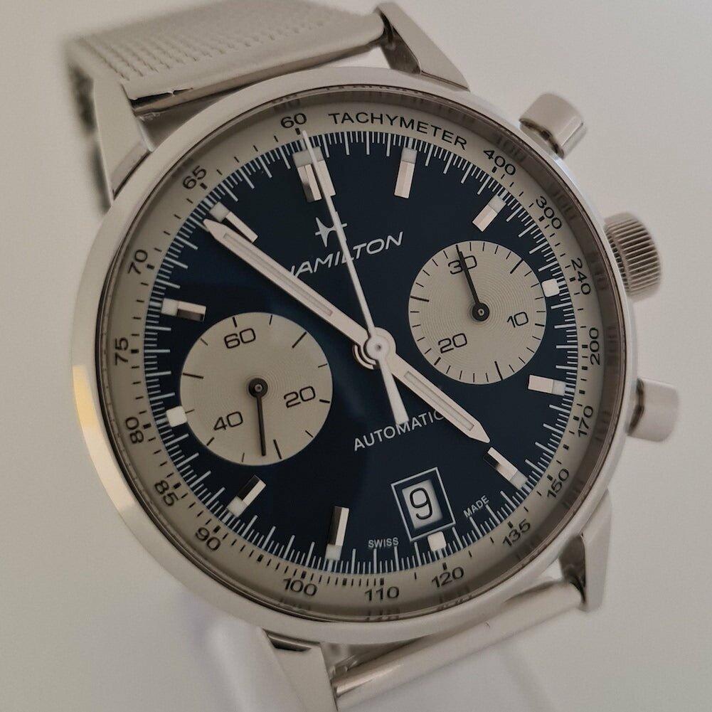Hamilton Intra-matic Chronograph in Blue - The Classic Watch Buyers Club Ltd