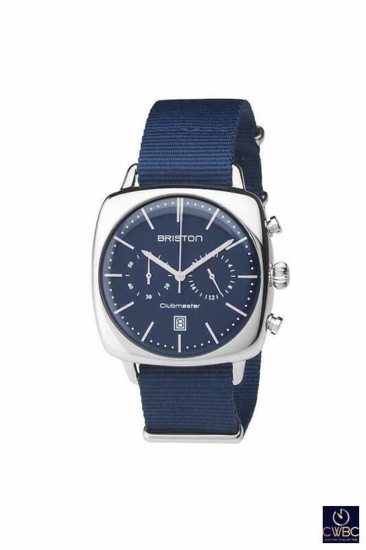 Briston Clubmaster Vintage Steel Chrono 40 Polished Steel with Blue Dial Watch - The Classic Watch Buyers Club Ltd
