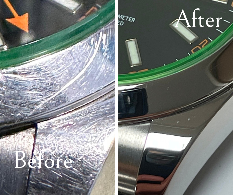 Rolex before and online after polish