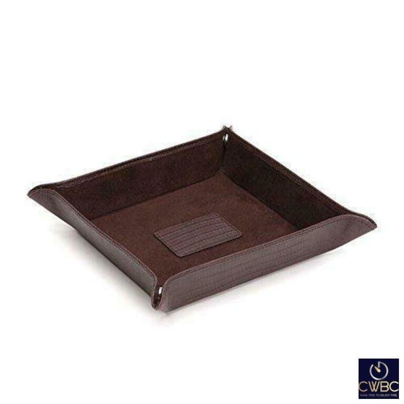 Wolf Blake Teju Lizard Effect Brown Leather Snap Coin Tray - The Classic Watch Buyers Club Ltd