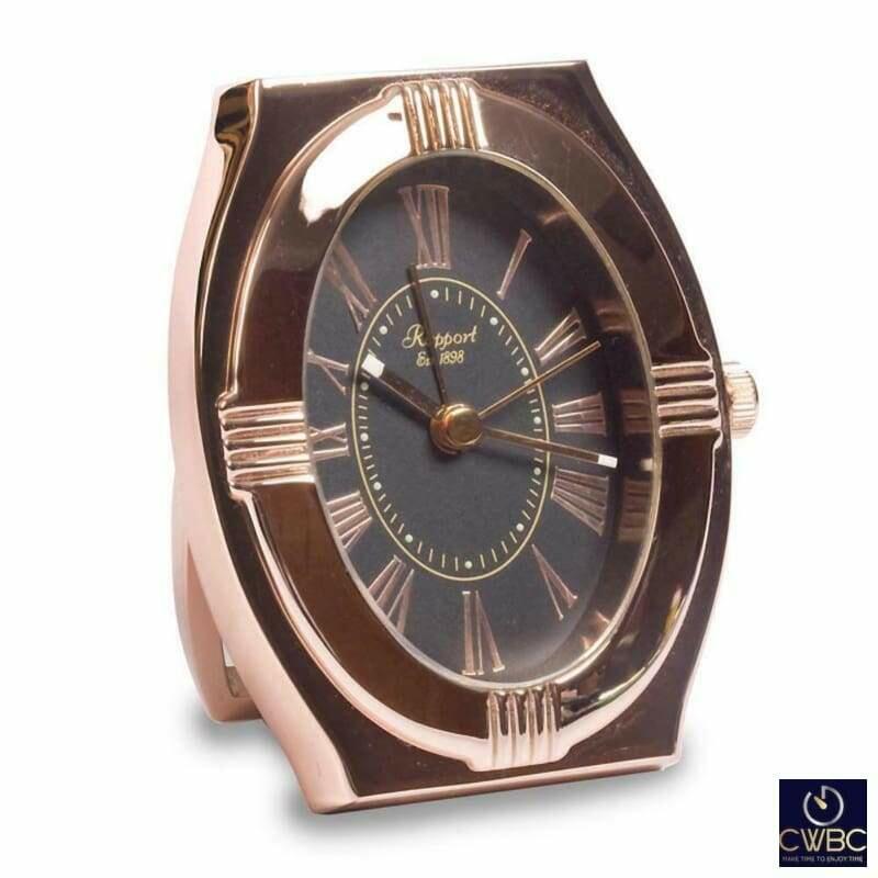 Rapport Embassy Black and Rose Gold A281 Travel Alarm Clock - The Classic Watch Buyers Club Ltd