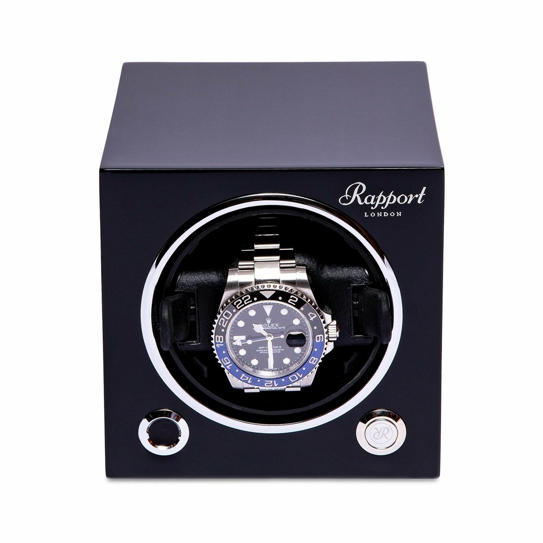 Rapport Evolution Single Watch Winder MK3 in Black - The Classic Watch Buyers Club Ltd