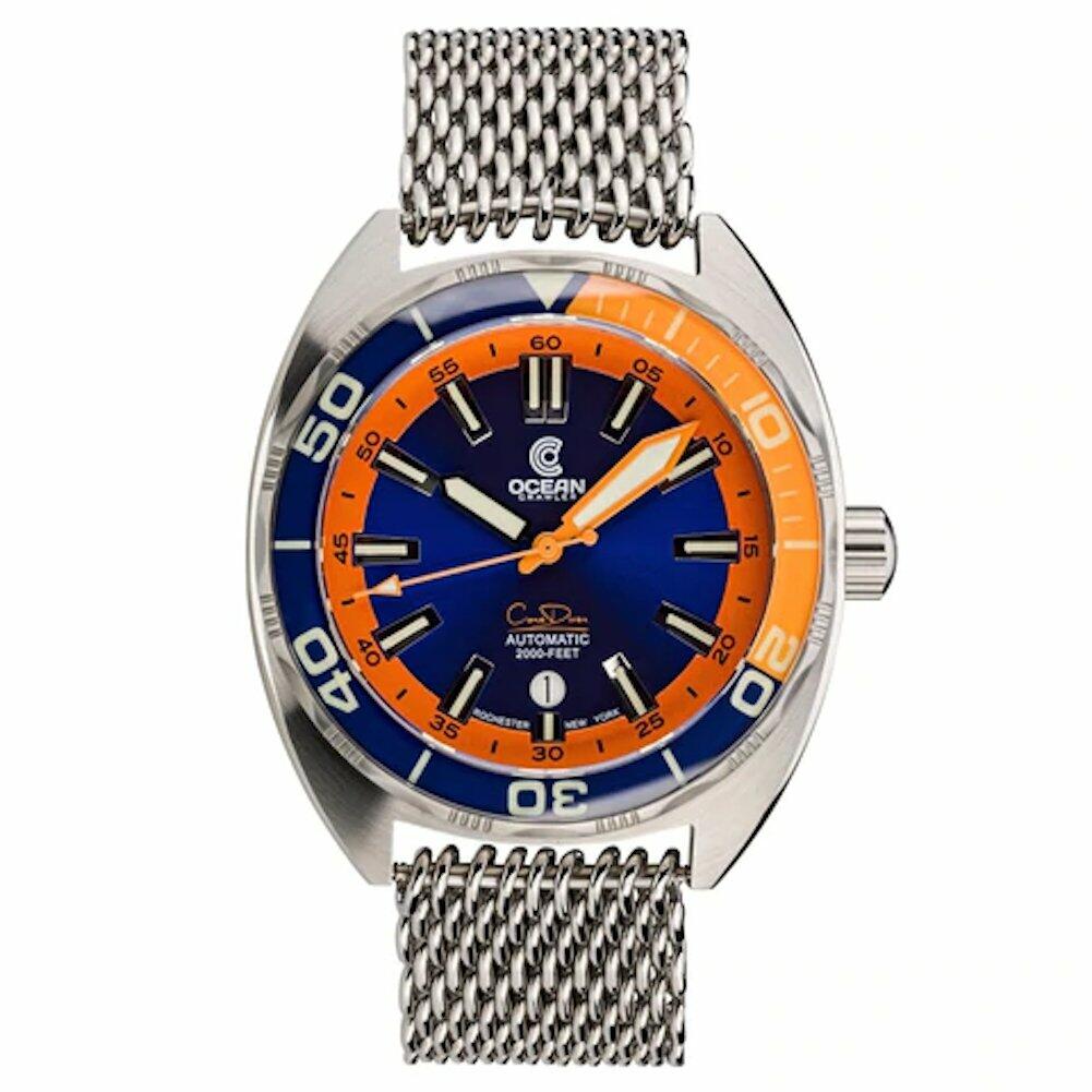 Ocean Crawler Core Diver Blue & Orange - The Classic Watch Buyers Club Ltd