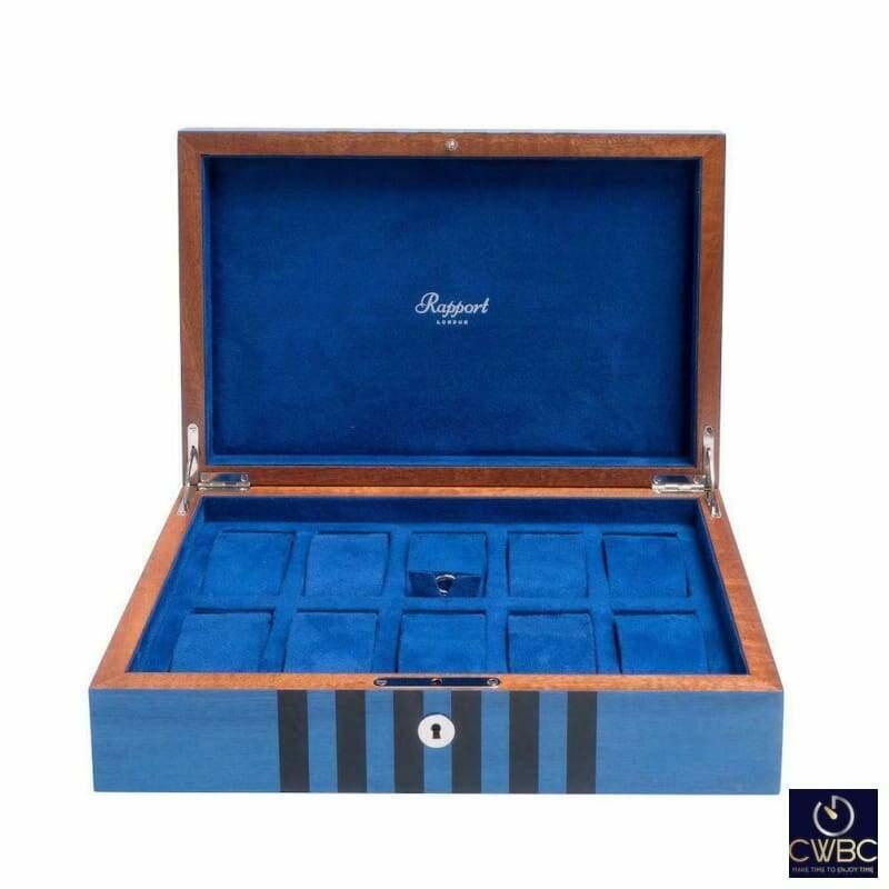 Rapport Hand-crafted Solid Wood Labyrinth Collector Box in Blue - The Classic Watch Buyers Club Ltd