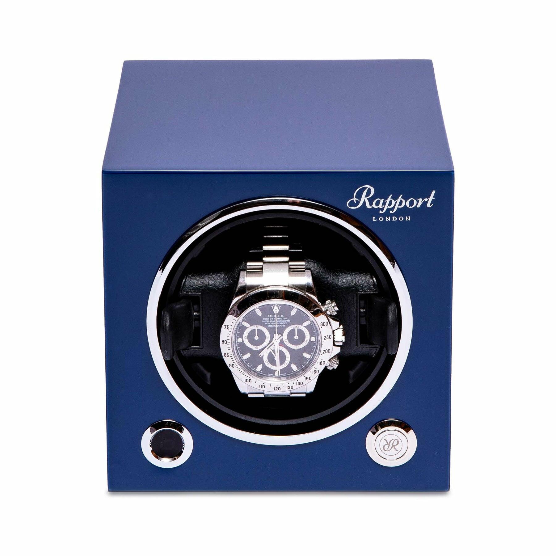 Rapport Evolution Single Watch Winder MK3 in Blue - The Classic Watch Buyers Club Ltd