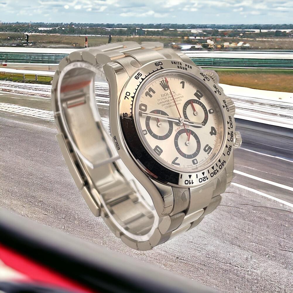 Rolex daytona white gold best sale silver dial