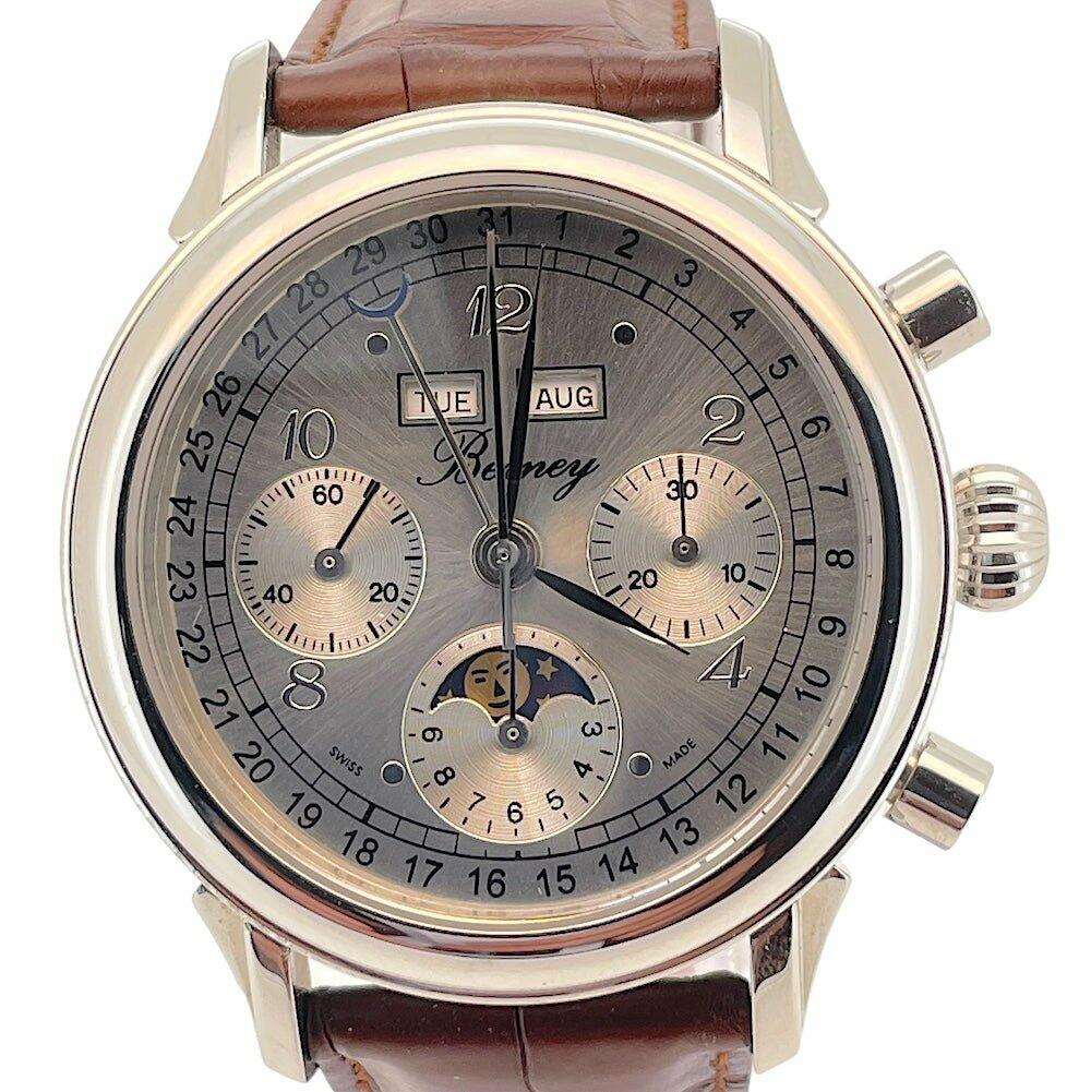 Berney Full Calendar Chronograph - Valjoux 88 Silver - The Classic Watch Buyers Club Ltd