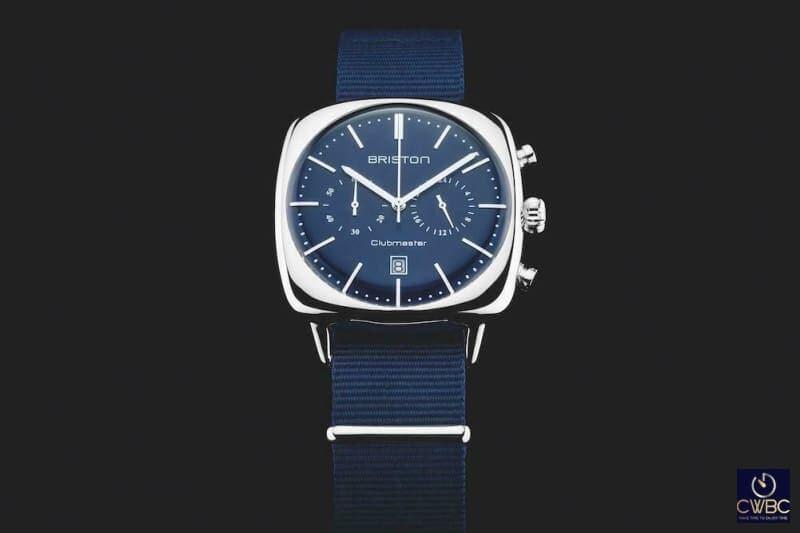 Briston Clubmaster Vintage Steel Chrono 40 Polished Steel with Blue Dial Watch - The Classic Watch Buyers Club Ltd