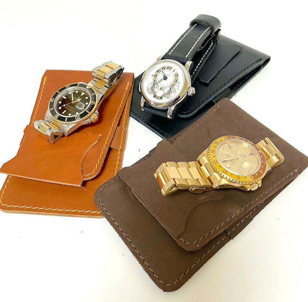 Watch Slipcase / Roll for 1 Watch in Brown Leather - The Classic Watch Buyers Club Ltd