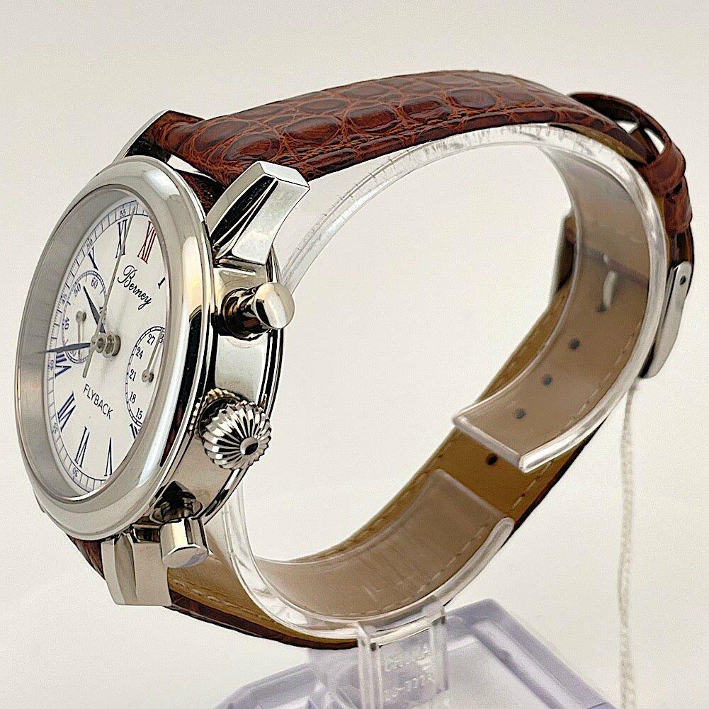 Berney Chronograph Flyback - Valjoux 22 White Dial (Rare) - The Classic Watch Buyers Club Ltd