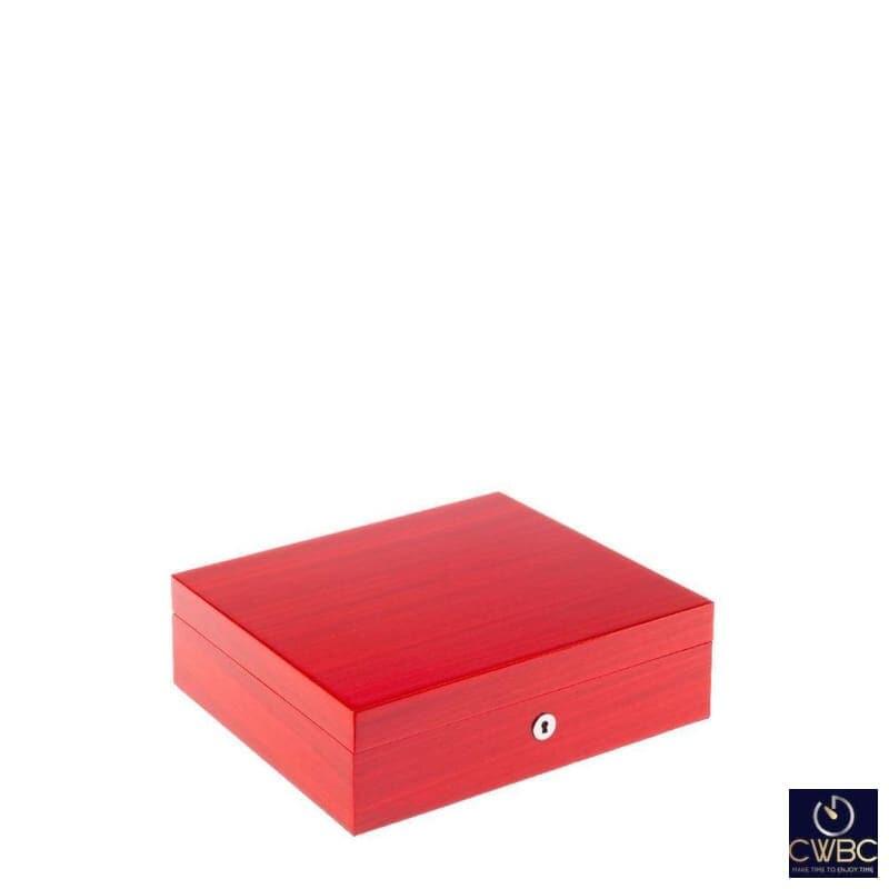 Rapport Heritage Hand-Crafted Solid Wood 8 Watch Box in Red - The Classic Watch Buyers Club Ltd