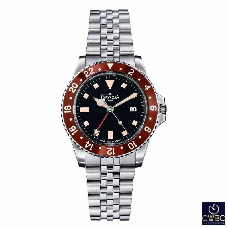 Davosa Burgundy Bezel Vintage Diver Watch (Rootbeer) - The Classic Watch Buyers Club Ltd