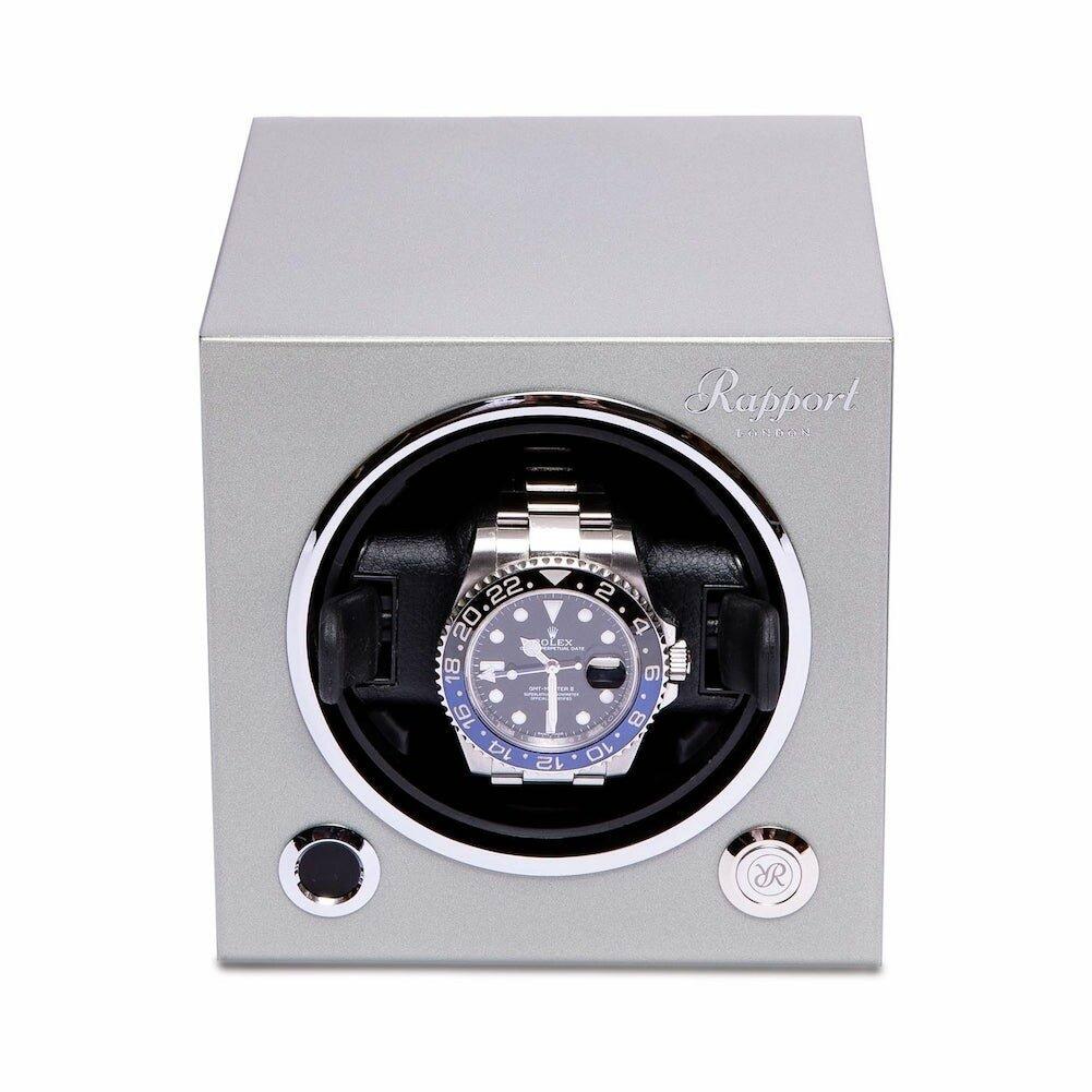 Rapport Evolution Single Watch Winder MK3 in Silver - The Classic Watch Buyers Club Ltd
