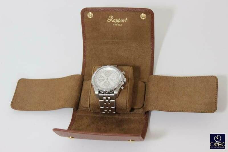 Rapport Berkeley Brown Leather Pebble Pattern Single Watch Pouch - The Classic Watch Buyers Club Ltd