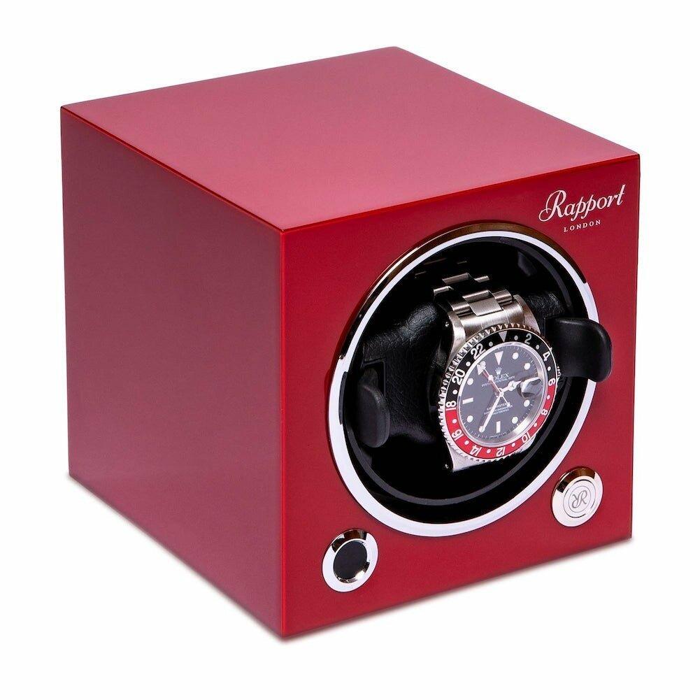 Rapport Evolution Single Watch Winder MK3 in Red - The Classic Watch Buyers Club Ltd