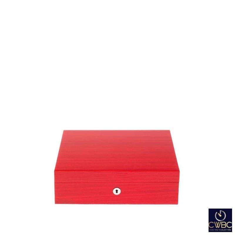 Rapport Heritage Hand-Crafted Solid Wood 8 Watch Box in Red - The Classic Watch Buyers Club Ltd