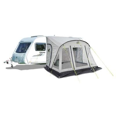 Poled caravan awning