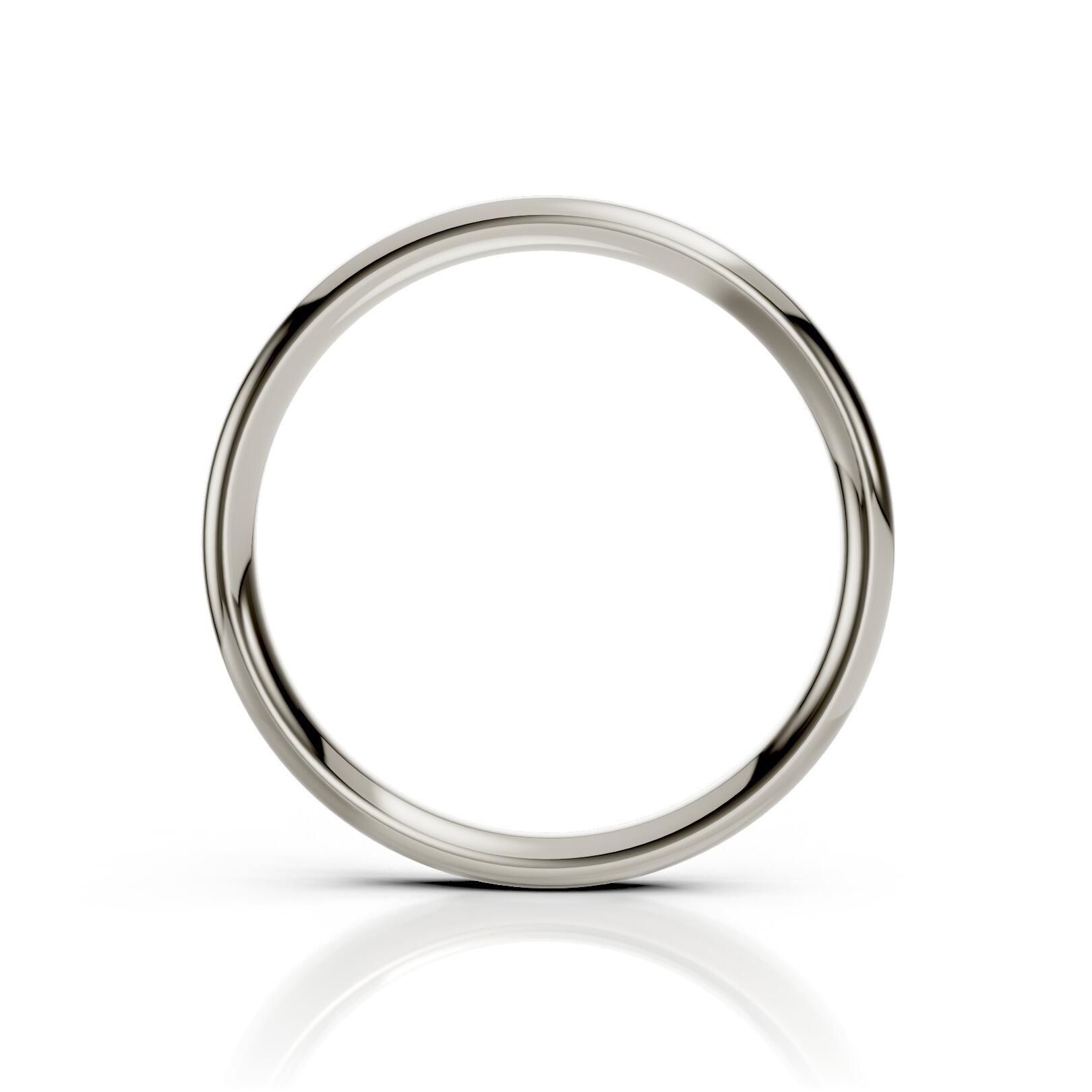 Ladies 2.5mm medium weight traditional court shaped wedding band in gold, platinum, palladium, silver, titanium and black zirconium with polished finish