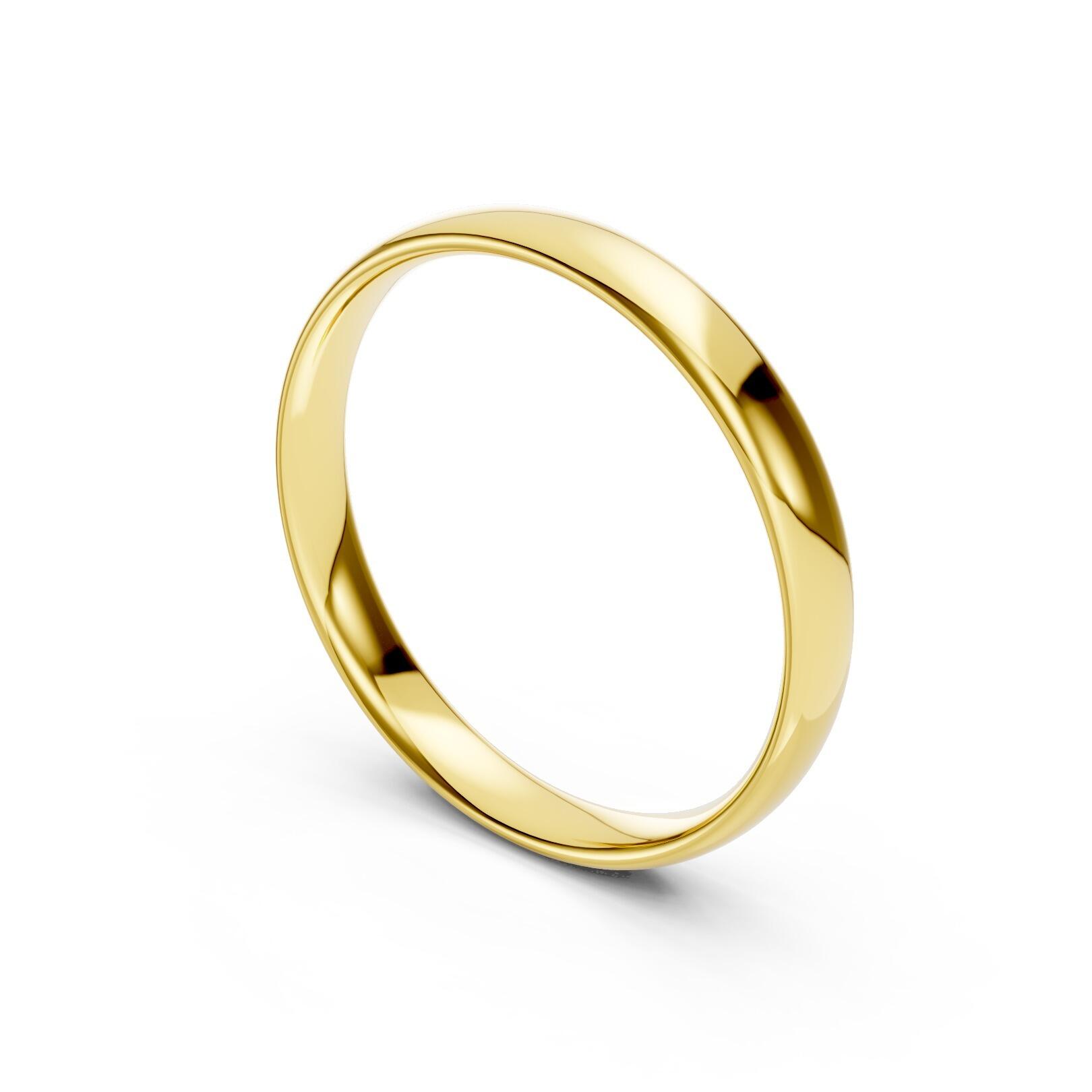 Ladies 3mm light weight traditional court shaped wedding band in gold, platinum, palladium, silver, titanium and black zirconium with polished finish
