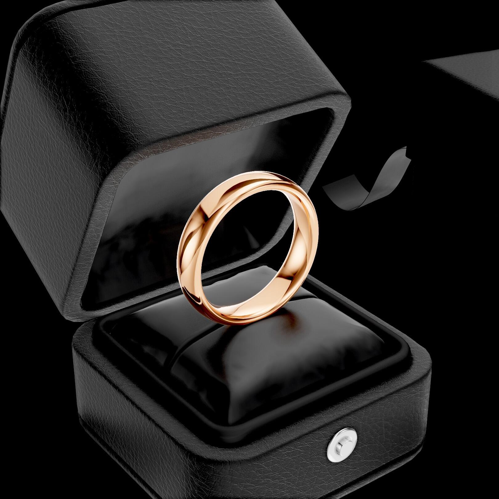 Ladies 5mm heavy weight traditional court shaped wedding band 2.1mm depth in gold platinum palladium silver titanium and black zirconium