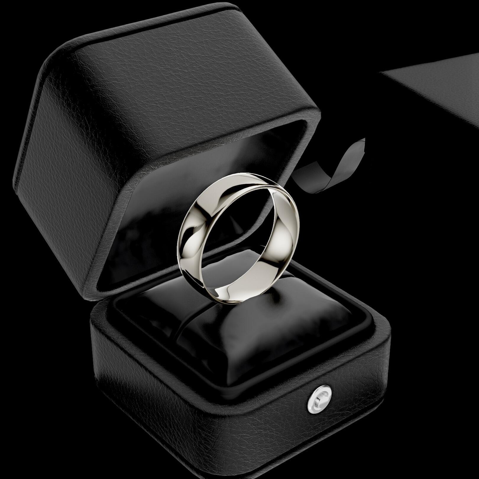 Ladies 6mm light traditional court comfort fit wedding ring 1.3mm depth in gold platinum palladium silver titanium and black zirconium