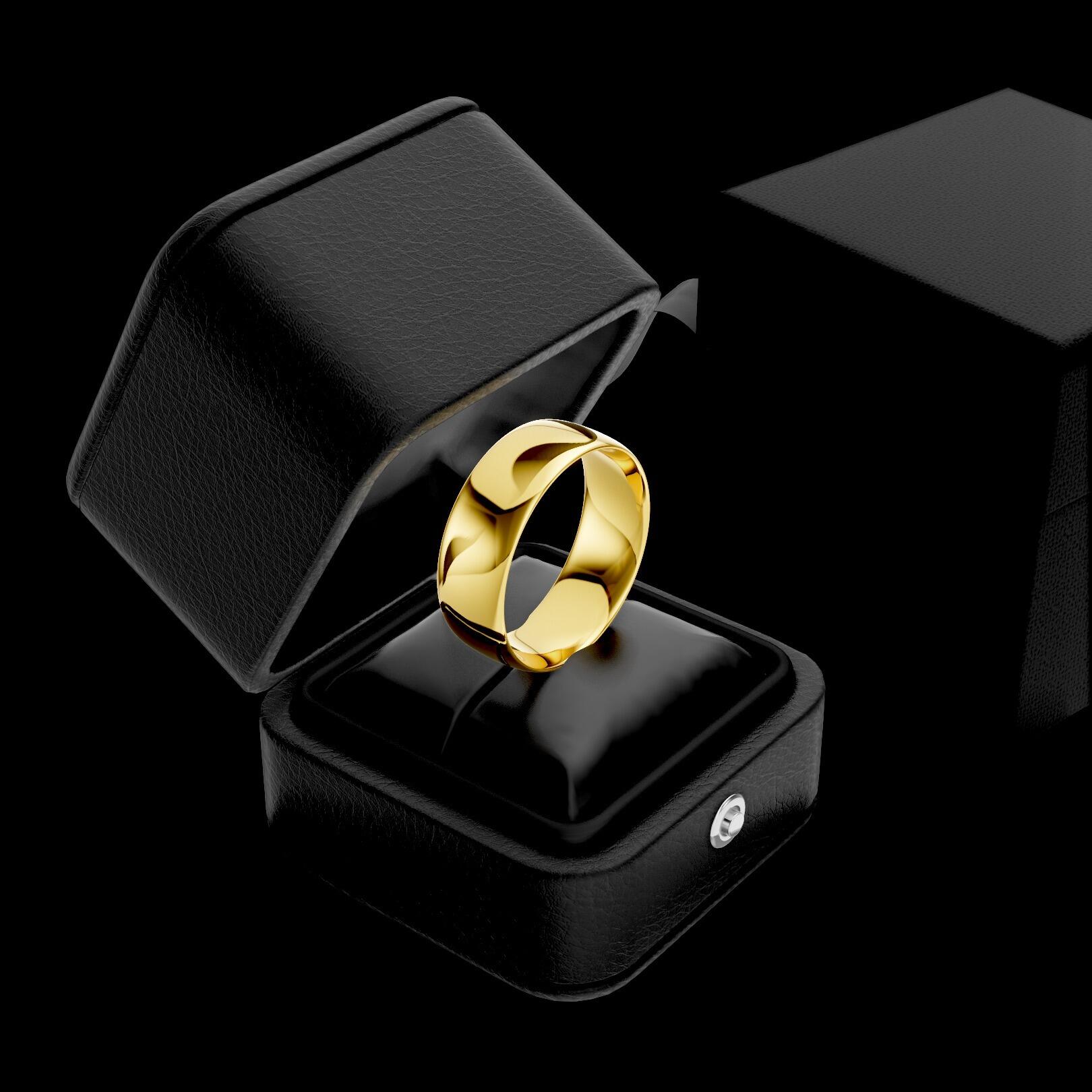 Ladies 7mm light traditional court comfort fit wedding ring 1.3mm depth in gold platinum palladium silver titanium and black zirconium