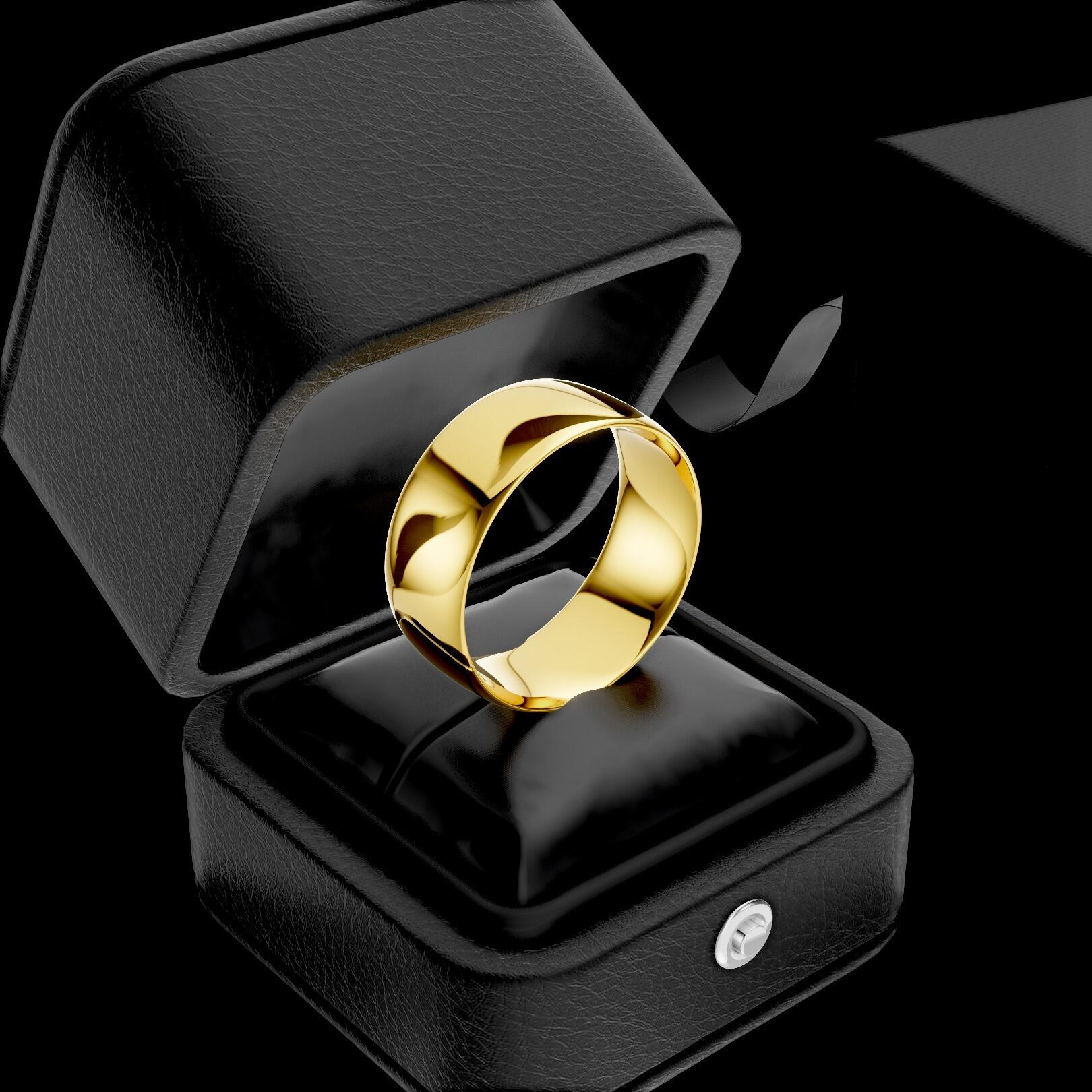 Ladies 8mm light traditional court comfort fit wedding ring 1.3mm depth in gold platinum palladium silver titanium and black zirconium
