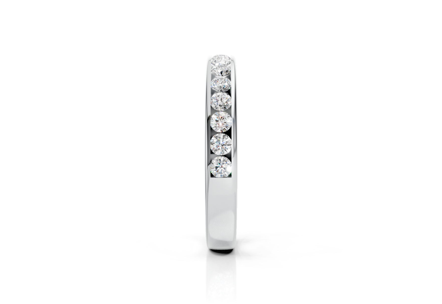 3mm channel set diamond wedding band 0.30ct round diamonds in gold platinum and palladium
