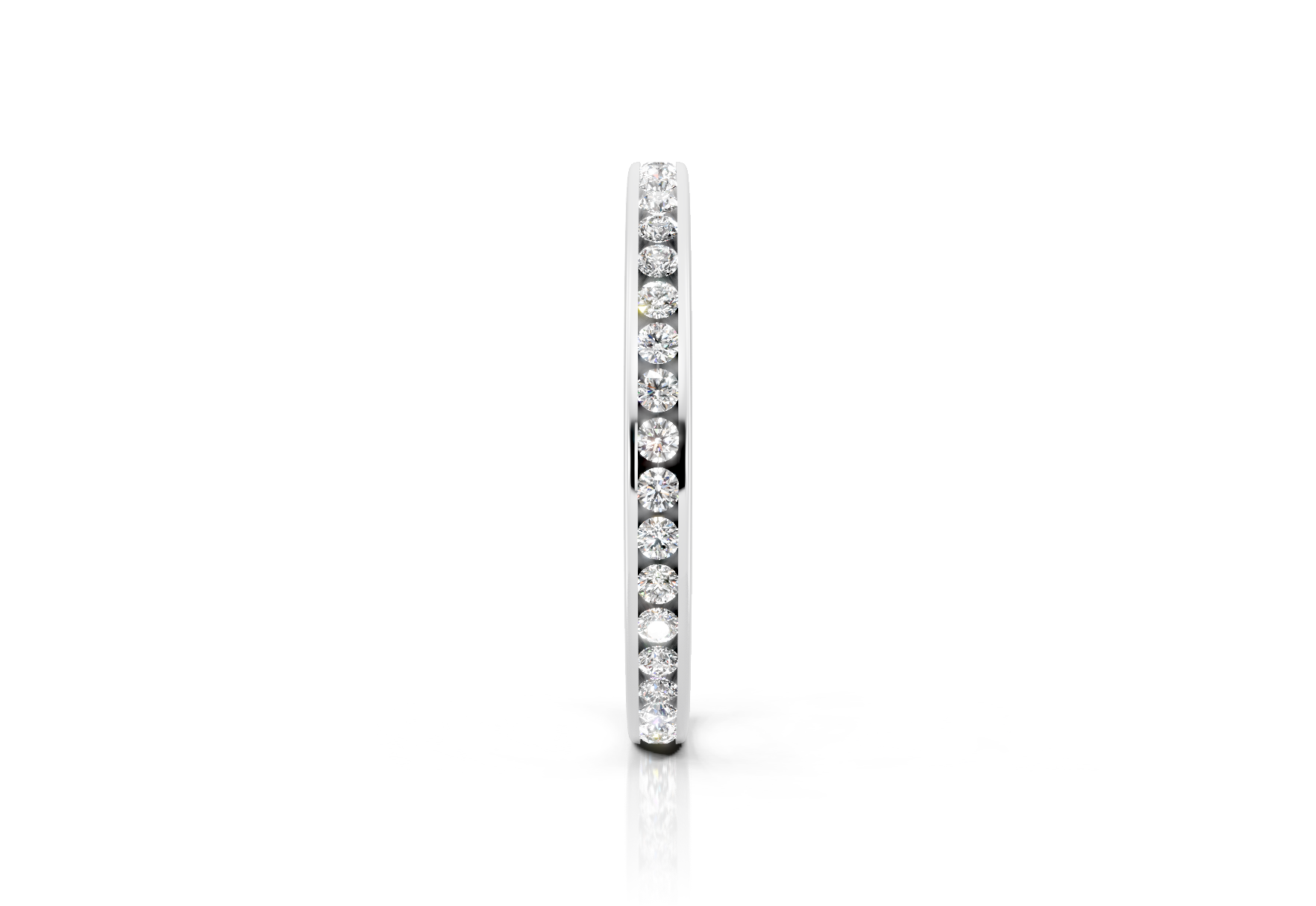 2.2mm full channel set diamond wedding band 0.40ct round diamonds in gold platinum and palladium