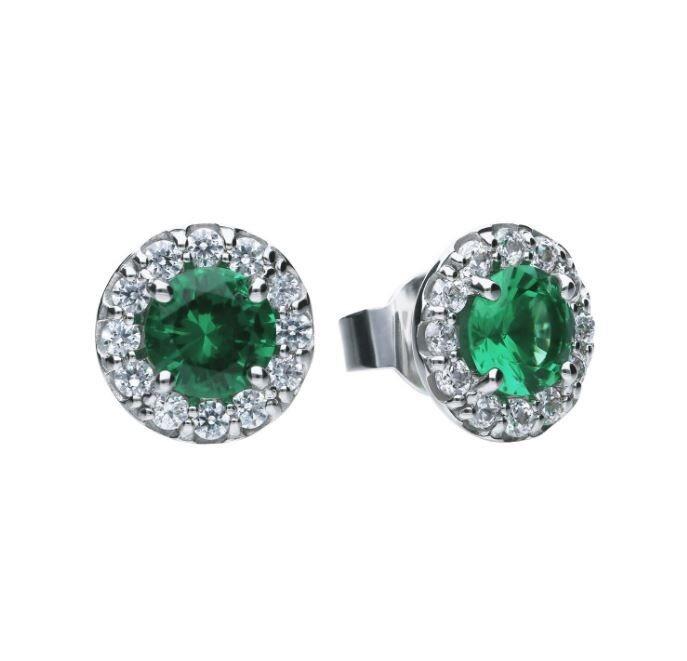 Diamonfire® Emerald Green 1.39ct Pave Zirconia Stud Earrings in Triple Plated Sterling Silver – Luxury Jewellery by Gold and Diamonds
