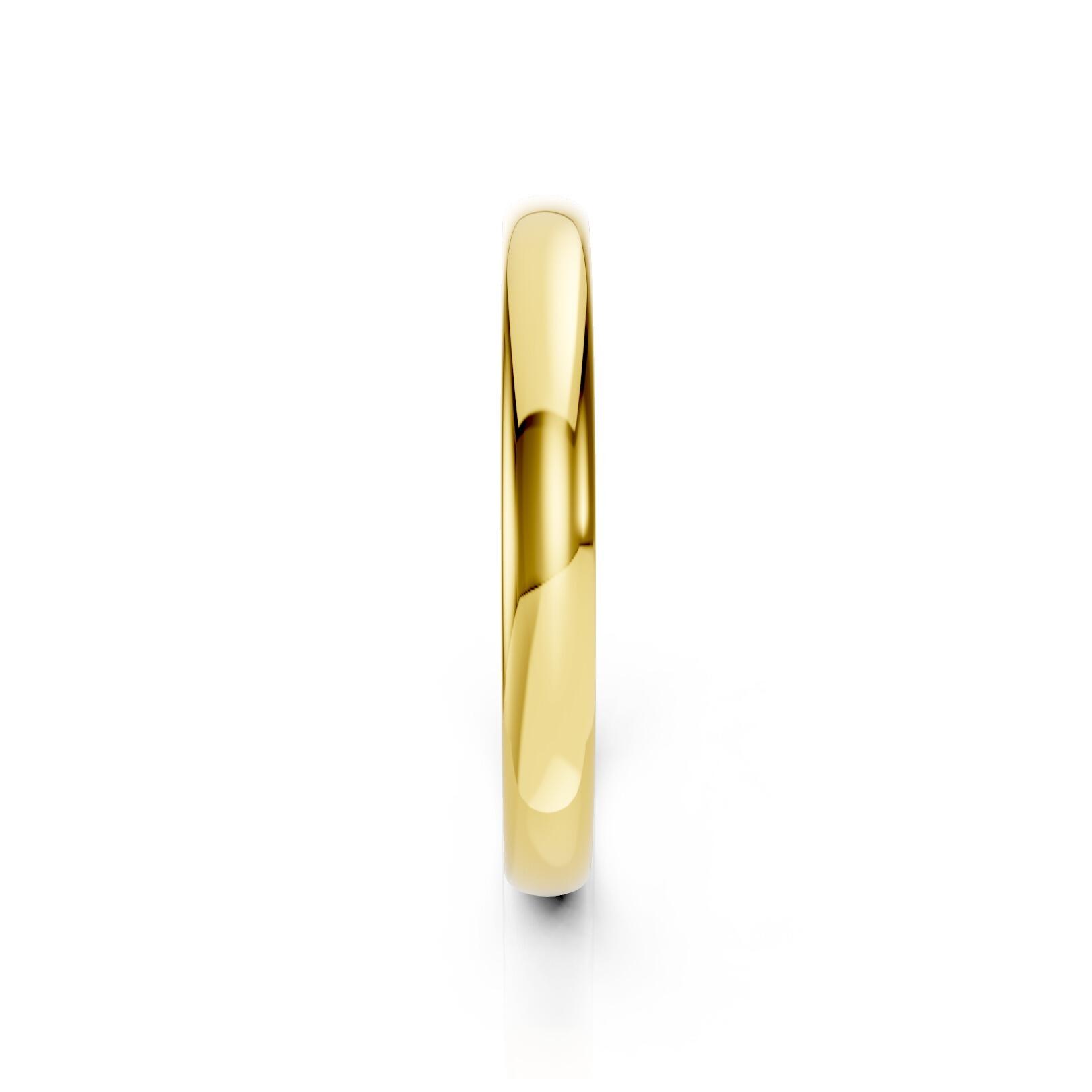 Ladies 2.5mm light weight traditional court shaped wedding band in gold, platinum, palladium, silver, titanium and black zirconium with polished finish