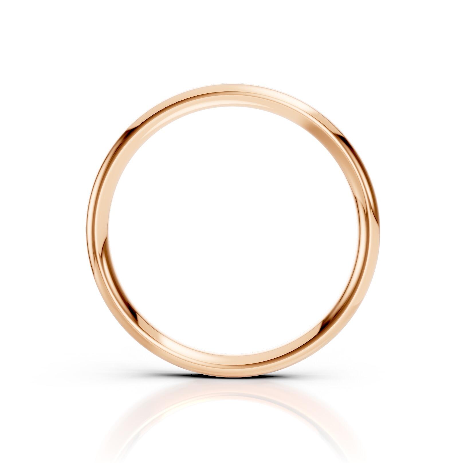 Ladies 2.5mm medium weight traditional court shaped wedding band in gold, platinum, palladium, silver, titanium and black zirconium with polished finish
