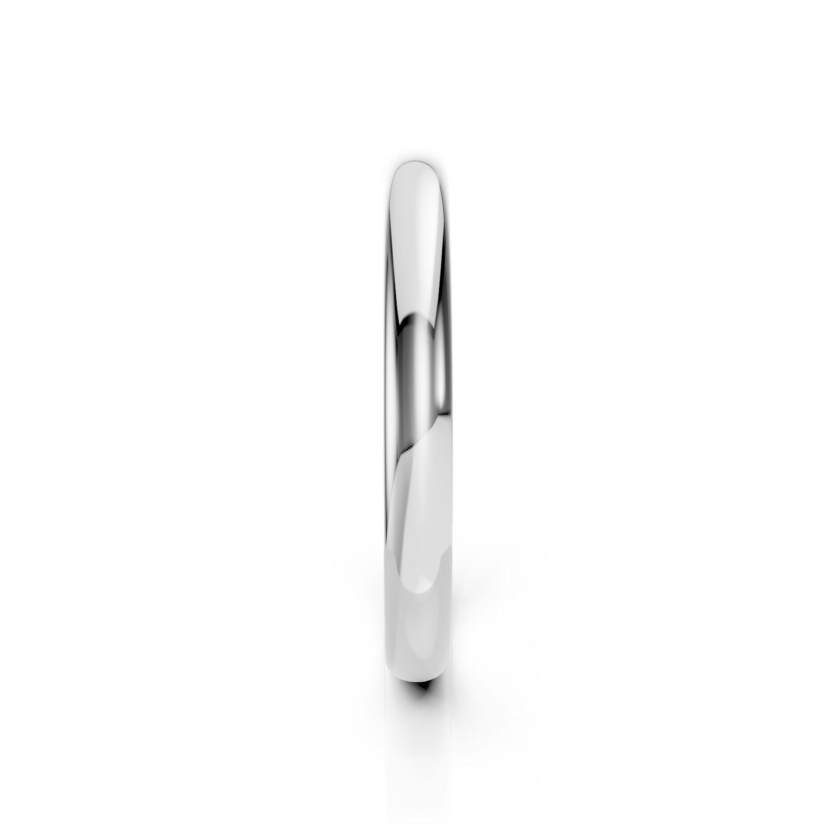 Ladies 2.5mm medium weight traditional court shaped wedding band in gold, platinum, palladium, silver, titanium and black zirconium with polished finish